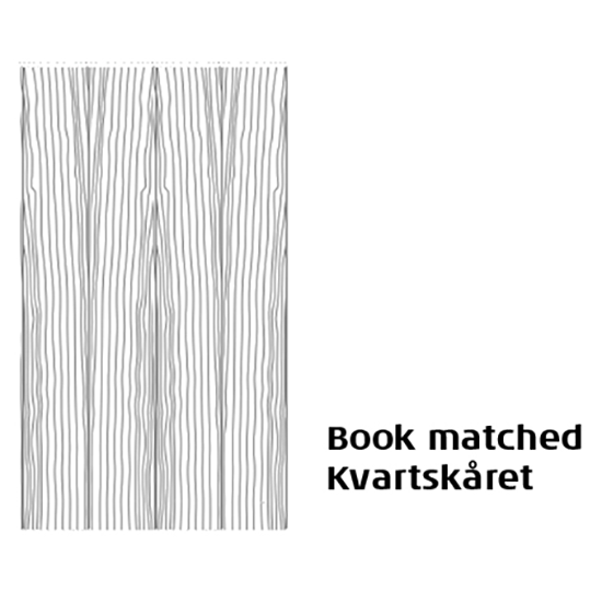 Europæisk eg – kvartskåret/bookmatched